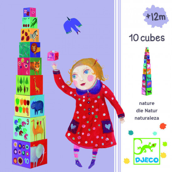 Skládací kostky pyramida - Zvířátka Djeco