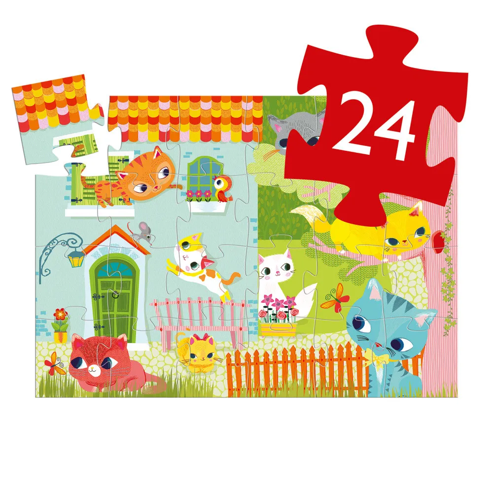 Puzzle - Hravá koťátka - 24 dílků