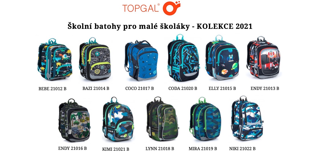 Topgal 2021: Školní batohy pro malé školáky