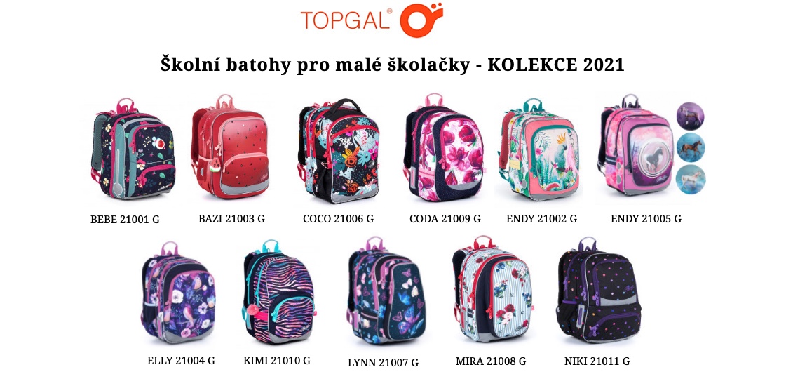 Topgal 2021: Školní batohy pro malé školačky